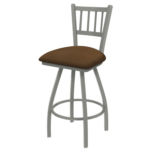 36" Swivel Bar Stool, Nickel Finish, Rein Thatch Seat